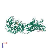 PDB entry 1w57 coloured by chain, top view.