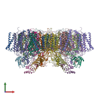 PDB entry 1w5c coloured by chain, front view.