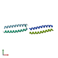 PDB entry 1w5j coloured by chain, front view.