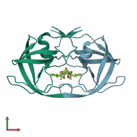 PDB entry 1w5y coloured by chain, front view.