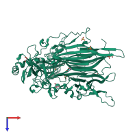 PDB entry 1w5z coloured by chain, top view.