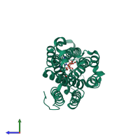 PDB entry 1w68 coloured by chain, side view.