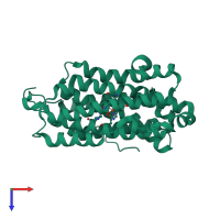 PDB entry 1w68 coloured by chain, top view.