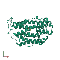 PDB entry 1w69 coloured by chain, front view.