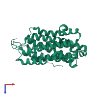 PDB entry 1w69 coloured by chain, top view.