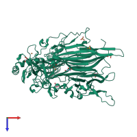 PDB entry 1w6g coloured by chain, top view.