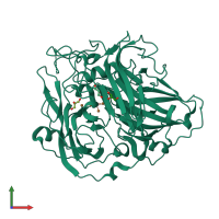 PDB entry 1w6l coloured by chain, front view.