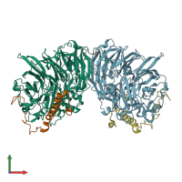 PDB entry 1w6s coloured by chain, front view.