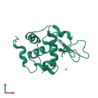 PDB entry 1w6z coloured by chain, front view.