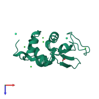 PDB entry 1w6z coloured by chain, top view.