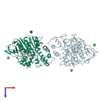 PDB entry 1w75 coloured by chain, top view.
