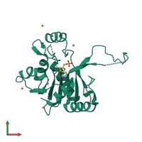 PDB entry 1w77 coloured by chain, front view.