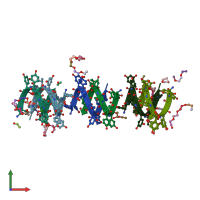 PDB entry 1w7q coloured by chain, front view.