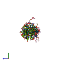 PDB entry 1w7q coloured by chain, side view.