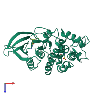 PDB entry 1w8c coloured by chain, top view.