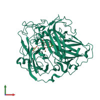 PDB entry 1w8e coloured by chain, front view.