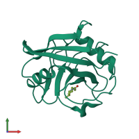 PDB entry 1w8l coloured by chain, front view.