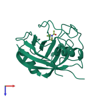 PDB entry 1w8l coloured by chain, top view.