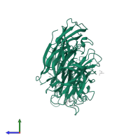 Sialidase in PDB entry 1w8o, assembly 1, side view.