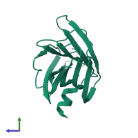 CBM10 domain-containing protein in PDB entry 1w8w, assembly 1, side view.