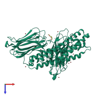 PDB entry 1w99 coloured by chain, top view.
