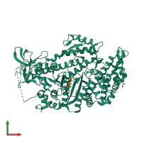 PDB entry 1w9i coloured by chain, front view.