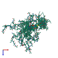 PDB entry 1w9n coloured by chain, ensemble of 20 models, top view.