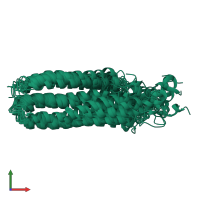 PDB entry 1w9r coloured by chain, ensemble of 19 models, front view.