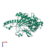 PDB entry 1w9y coloured by chain, top view.