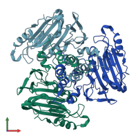 PDB entry 1w9z coloured by chain, front view.