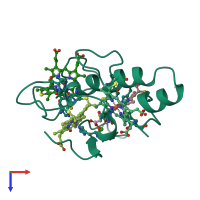 PDB entry 1wad coloured by chain, top view.