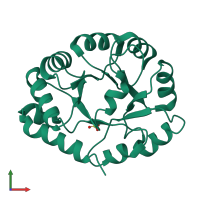 PDB entry 1wau coloured by chain, front view.