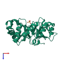 PDB entry 1wau coloured by chain, top view.