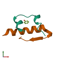 Hetero dimeric assembly 1 of PDB entry 1wav coloured by chemically distinct molecules, front view.