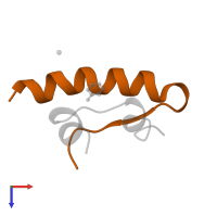 Insulin B chain in PDB entry 1wav, assembly 1, top view.