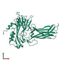 PDB entry 1wcd coloured by chain, front view.