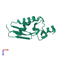 PDB entry 1wcj coloured by chain, top view.