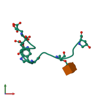 PDB entry 1wct coloured by chain, front view.