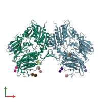 PDB entry 1wcy coloured by chain, front view.