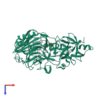 PDB entry 1wd3 coloured by chain, top view.
