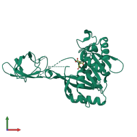 PDB entry 1wdi coloured by chain, front view.