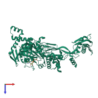 PDB entry 1wdt coloured by chain, top view.