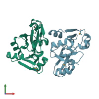 PDB entry 1wdv coloured by chain, front view.
