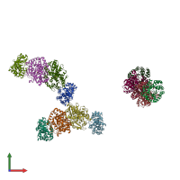 PDB entry 1wdw coloured by chain, front view.