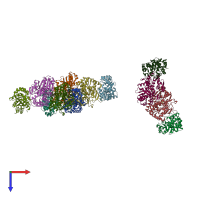 PDB entry 1wdw coloured by chain, top view.