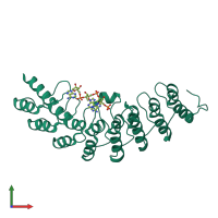 PDB entry 1wdy coloured by chain, front view.