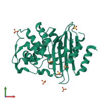 PDB entry 1we4 coloured by chain, front view.