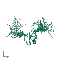 PDB entry 1wev coloured by chain, ensemble of 20 models, front view.