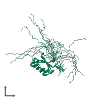 PDB entry 1wey coloured by chain, ensemble of 20 models, front view.