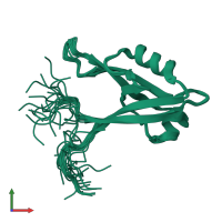 PDB entry 1wf8 coloured by chain, ensemble of 20 models, front view.